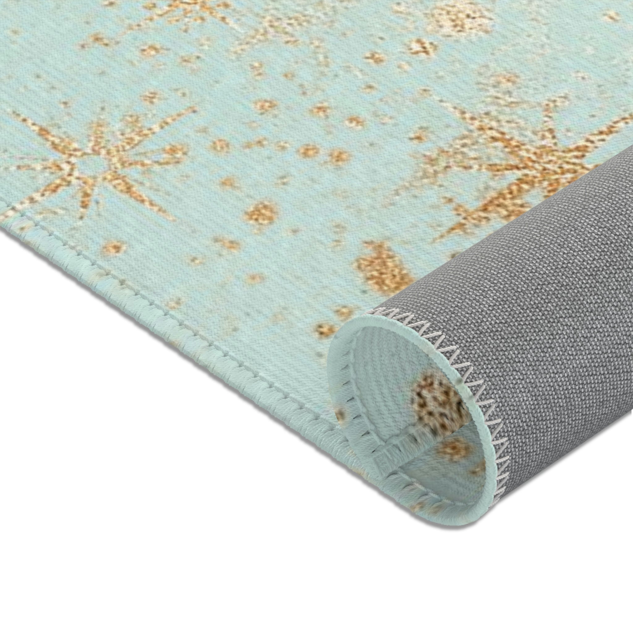 Abstract Area Rug | Mint Green Blue, Beige Minimalist Floor Mat