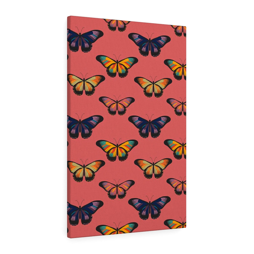 WHIMSICAL WALL CANVAS ART | Pastel Red Butterfly