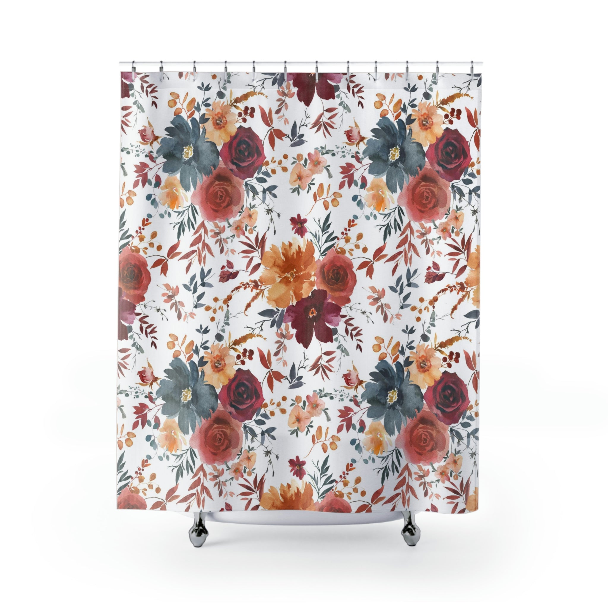 modern boho fabric shower curtain