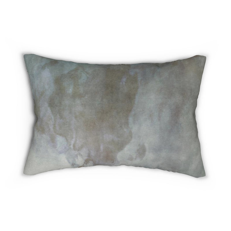 Abstract Boho Lumbar Pillow | Grey Green