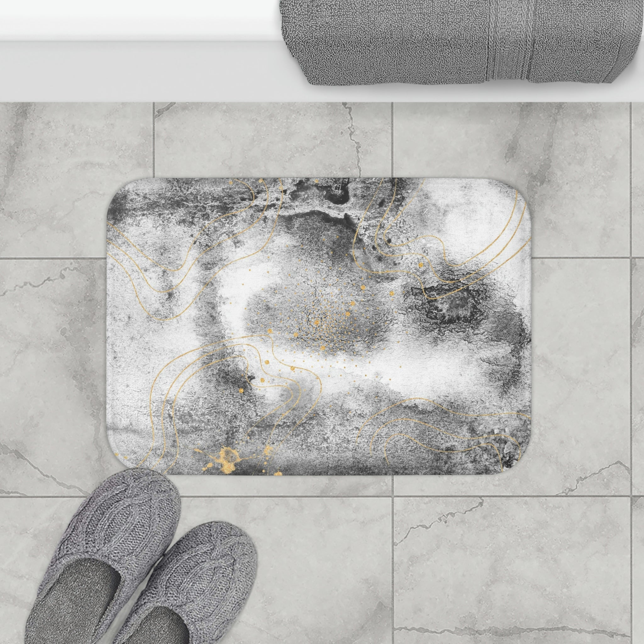 Abstract Bath Mat | Gray Ombre