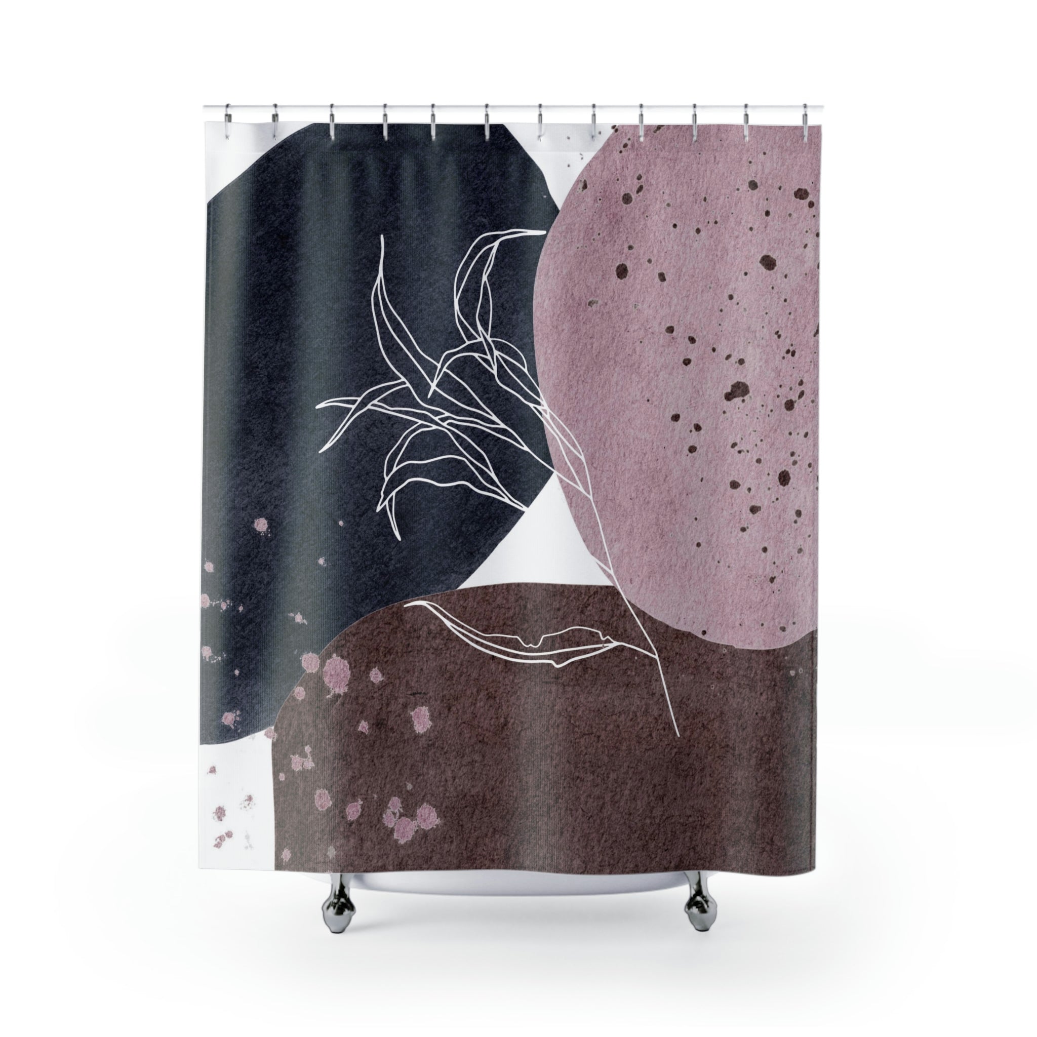 modern boho fabric shower curtain