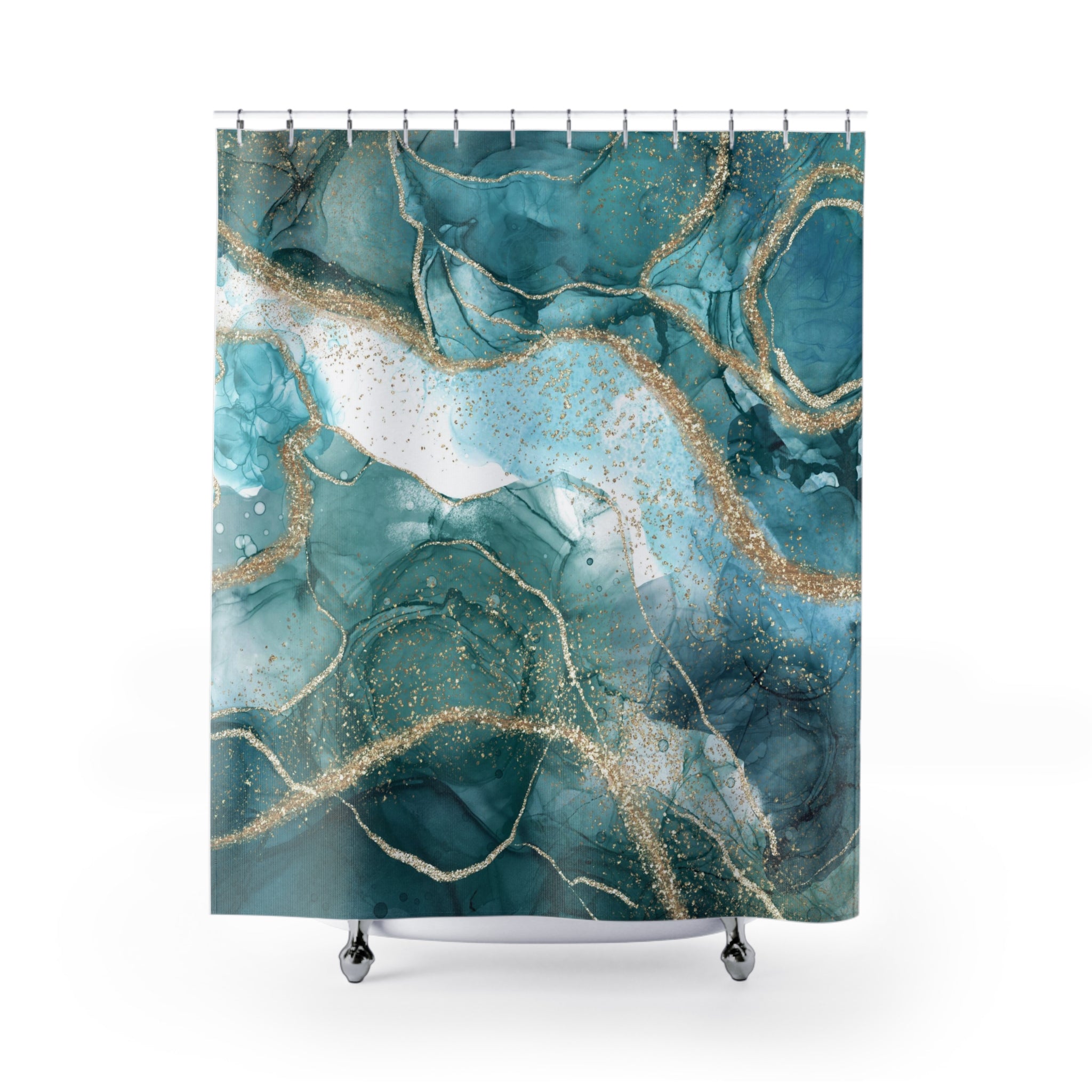 modern boho fabric shower curtain