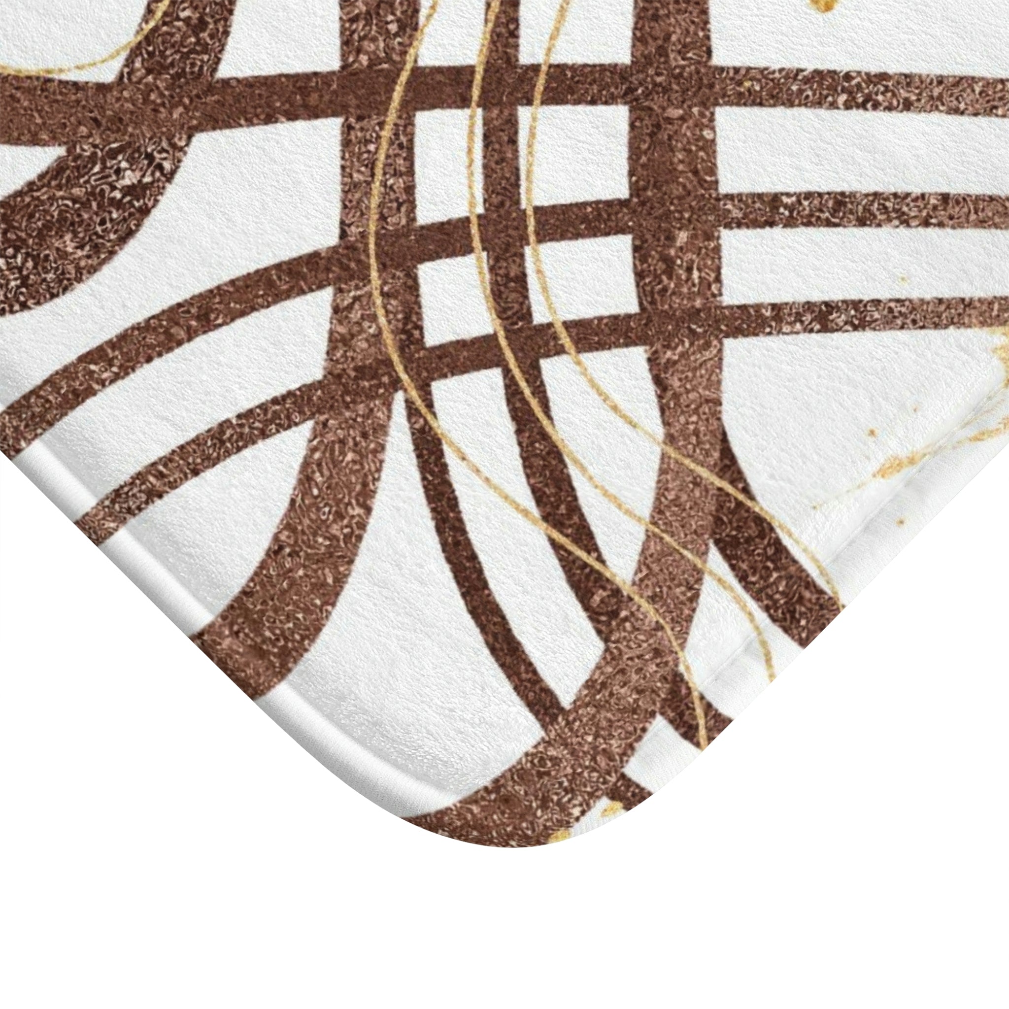 Abstract Bath Mat | Brown White