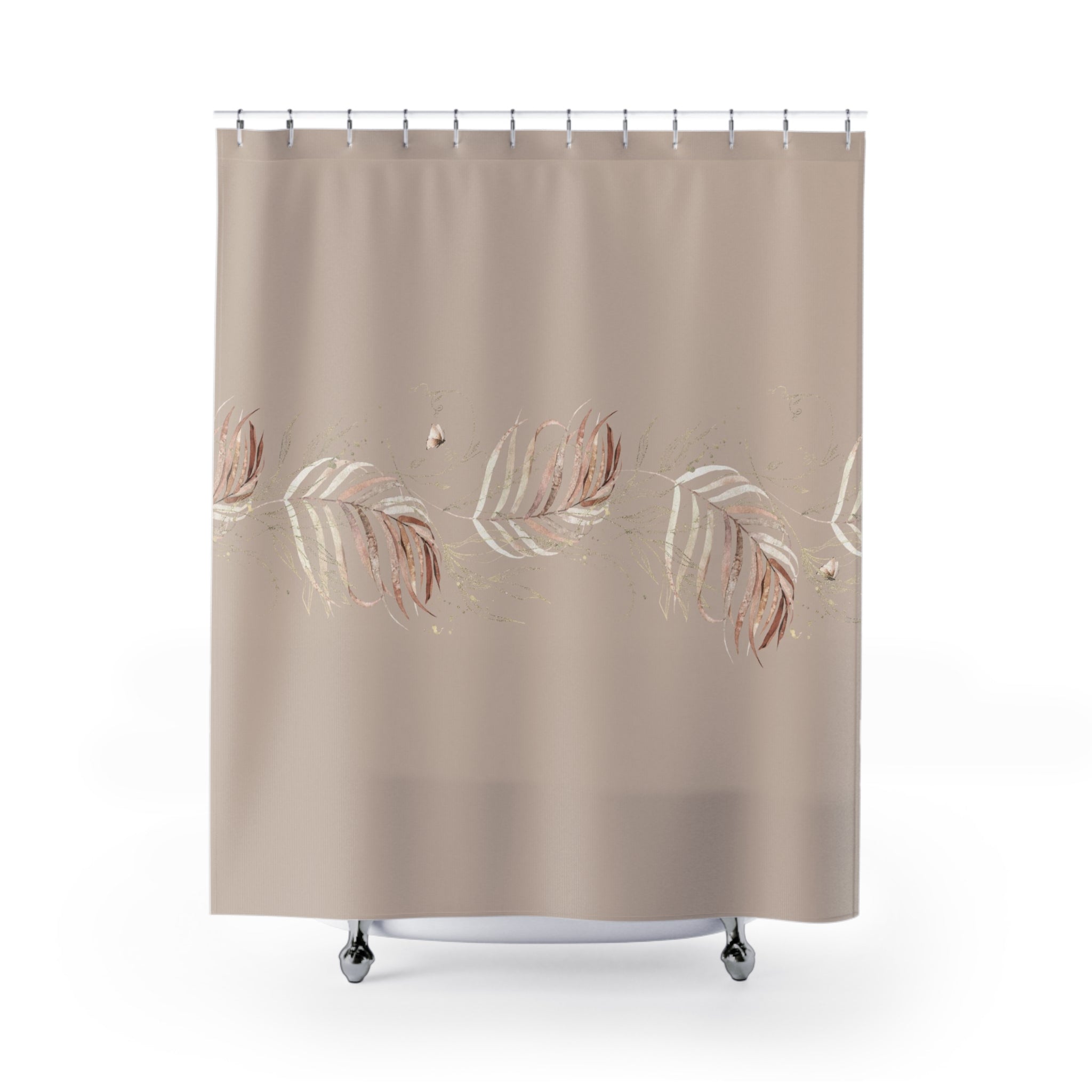 modern boho fabric shower curtain