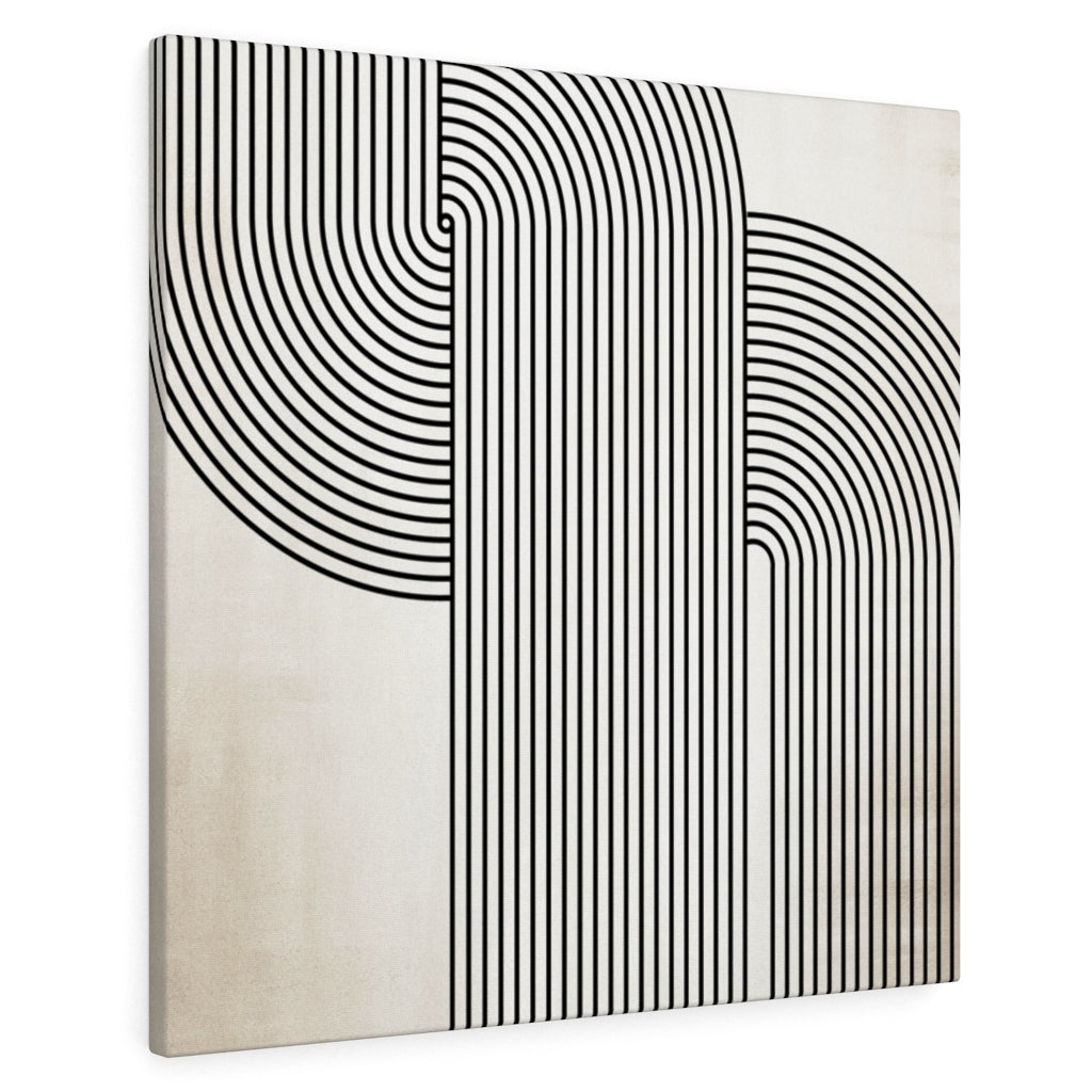 ABSTRACT WALL CANVAS ART | Beige Black