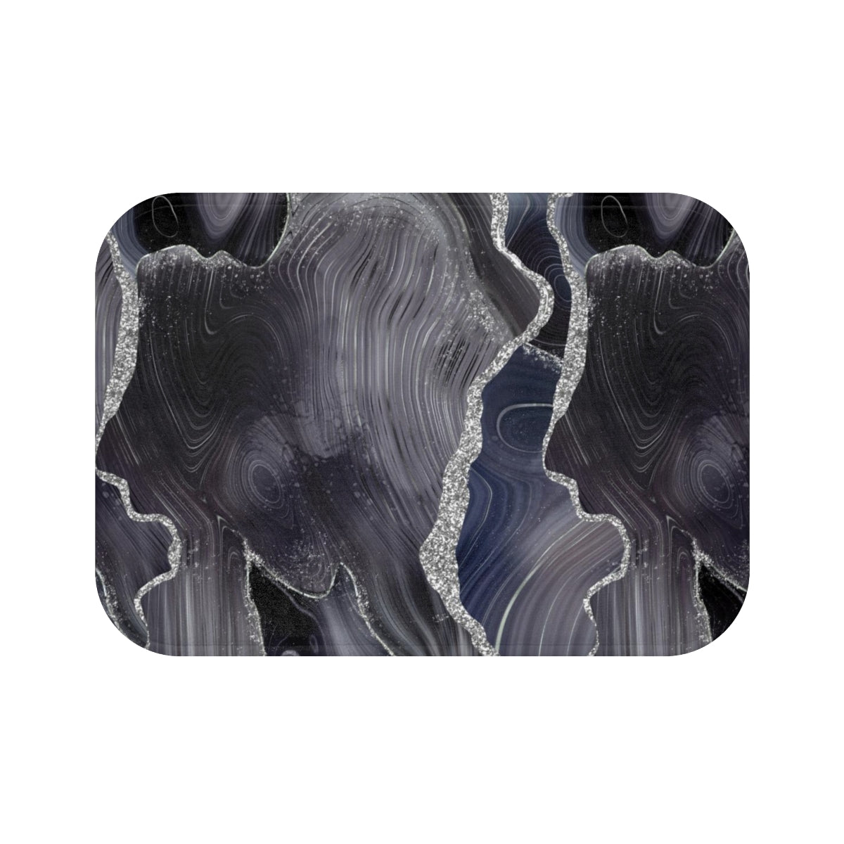 Marble Agate Print Bath Mat | Dark Gray