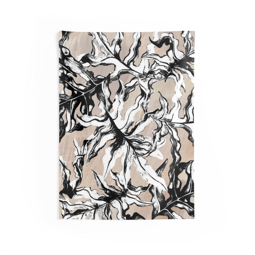 Floral Tapestry | Beige Black White