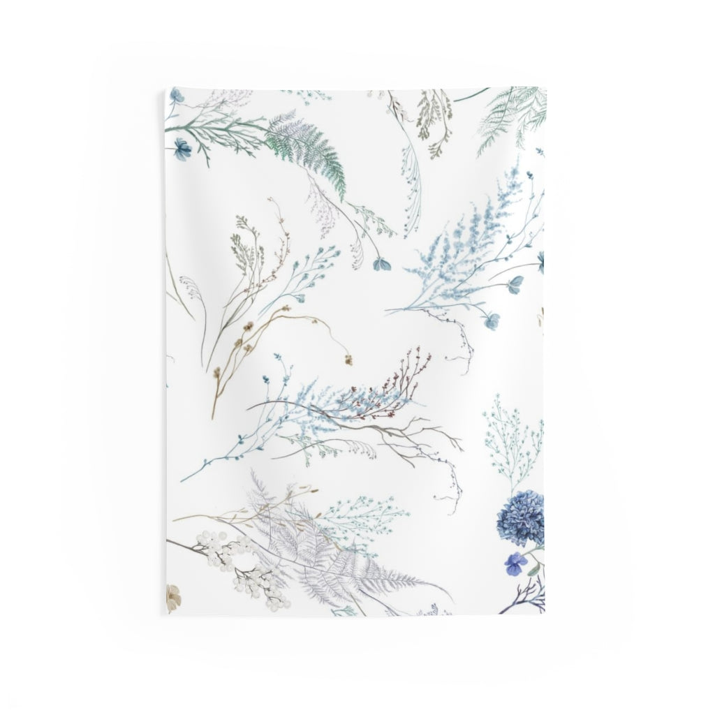 Floral Tapestry | White Pastel Blue