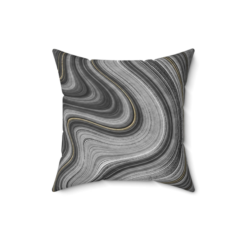 Marble Pillow Cover | Agate Black Grey