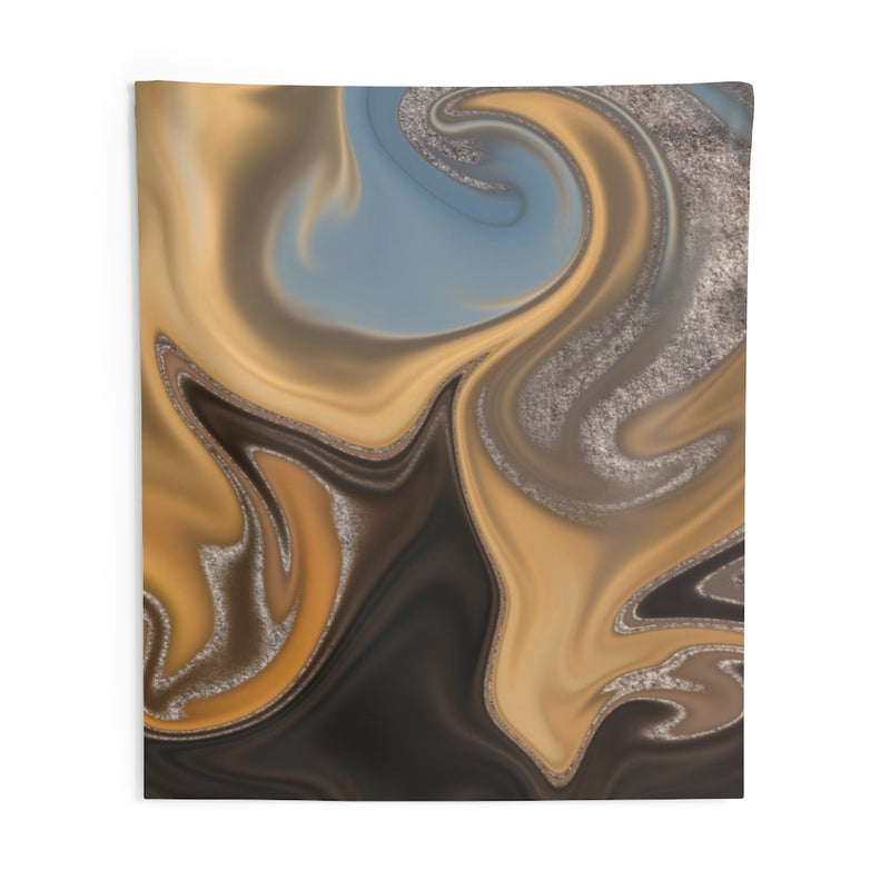 Abstract Tapestry | Yellow Brown Silver