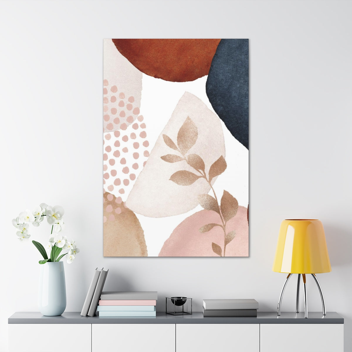 Abstract Wall Canvas Print | Golden Leaves