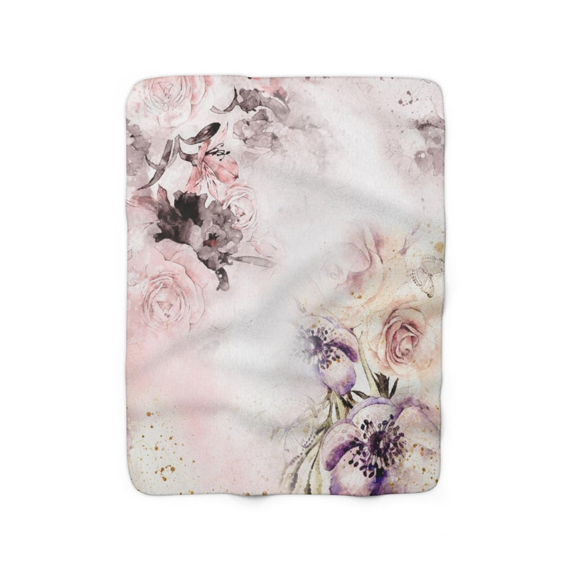 Floral Comfy Blanket | Pastel Pink Gold