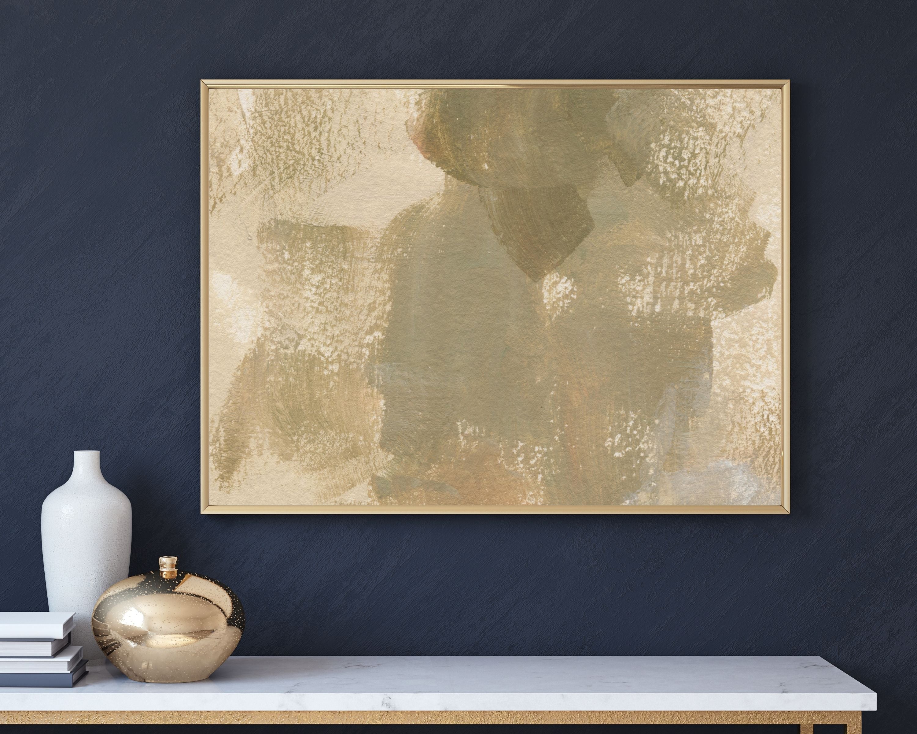 Abstract Terracotta Art Prints | Kakhi Green