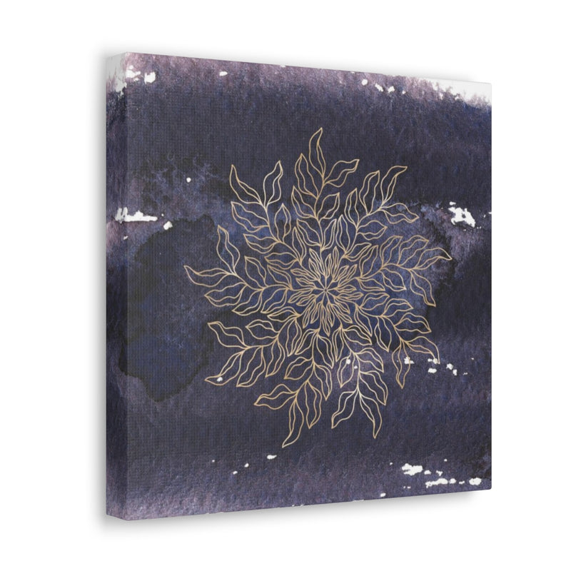 Abstract Canvas Wall Art | Dark Purple Beige Mandala