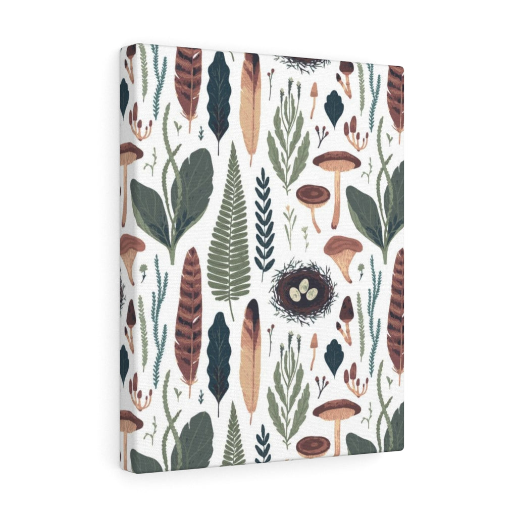 FLORAL WALL CANVAS ART | Green White Beige Burgundy