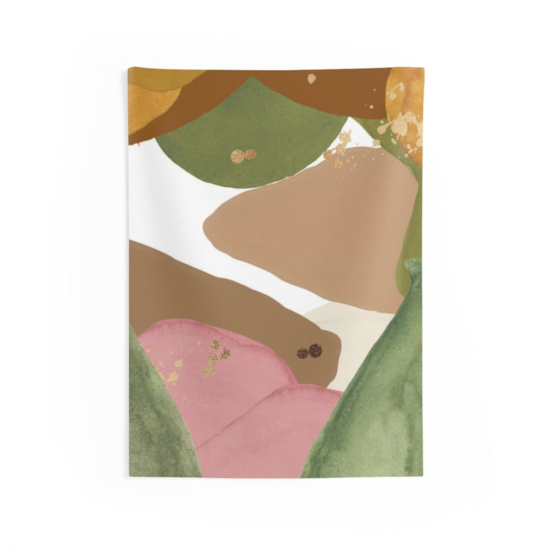 Abstract Tapestry | Pink Green White Beige
