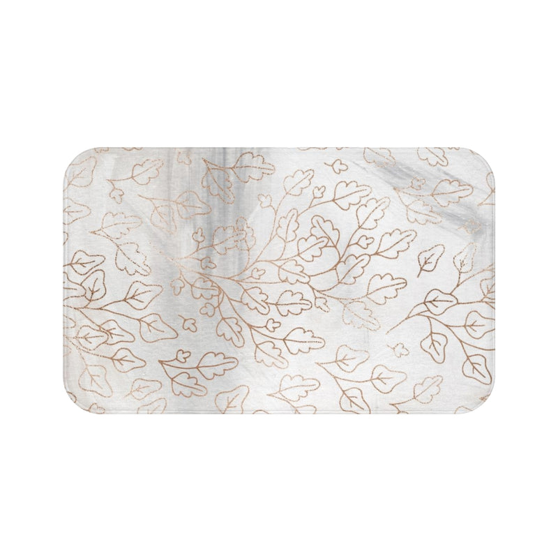 Floral Bath Mat | Beige Cream Grey | One Line Art