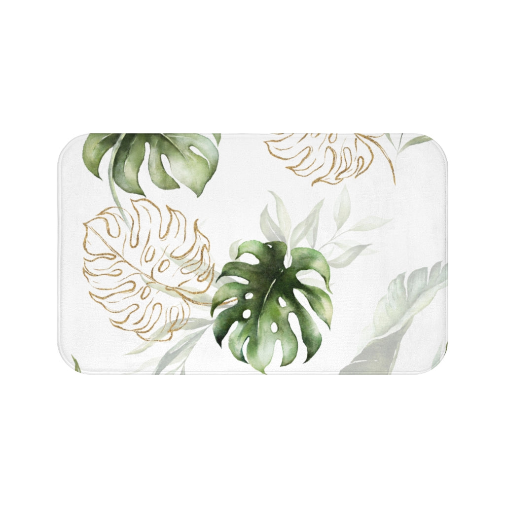 botanical green kitchen mat