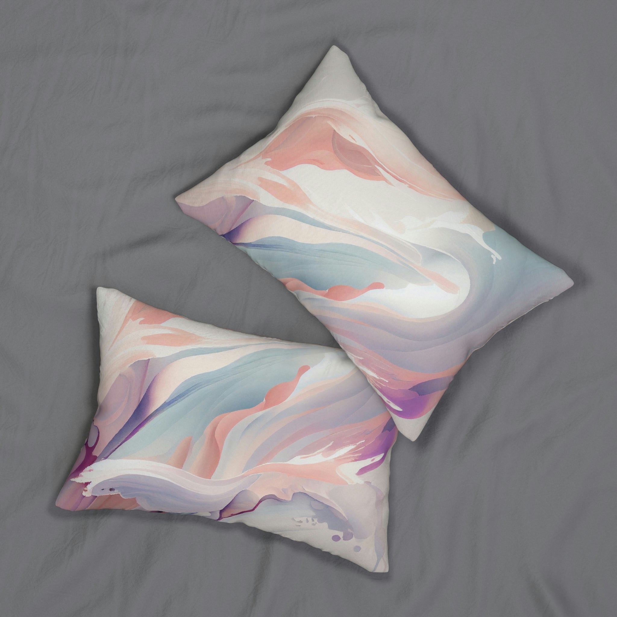 Abstract Lumbar Pillow | Pastel Blue Peach