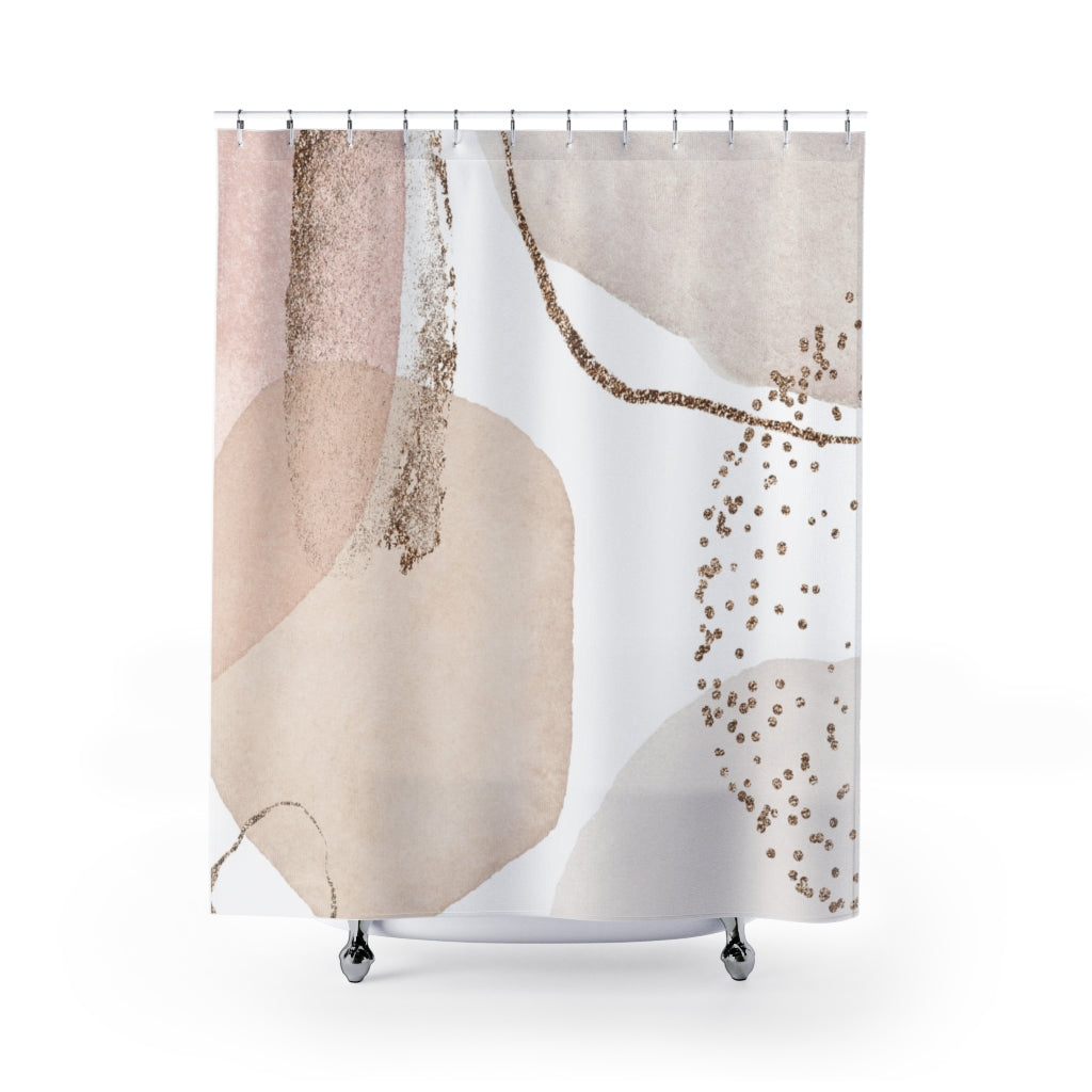 modern boho fabric shower curtain