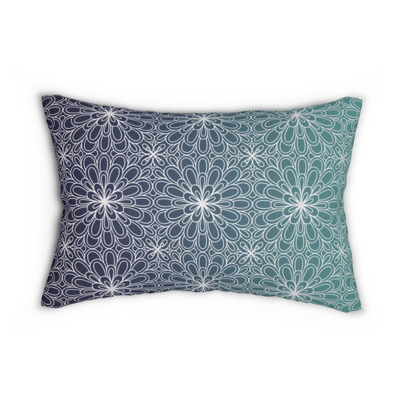 Geometric Lumbar Pillow | Blue Green Purple