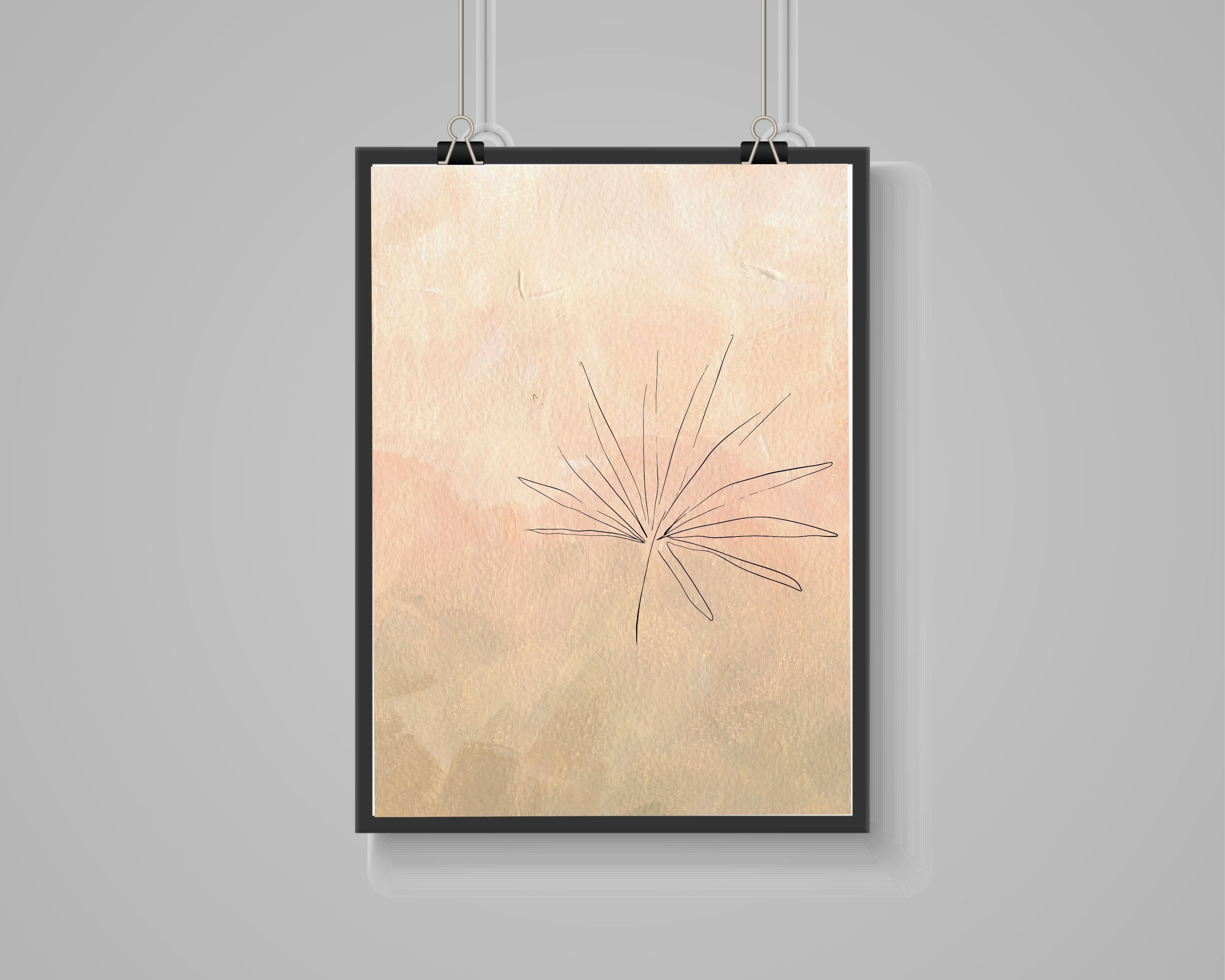 Abstract Terracotta Art Prints | Beige Palm Leaf