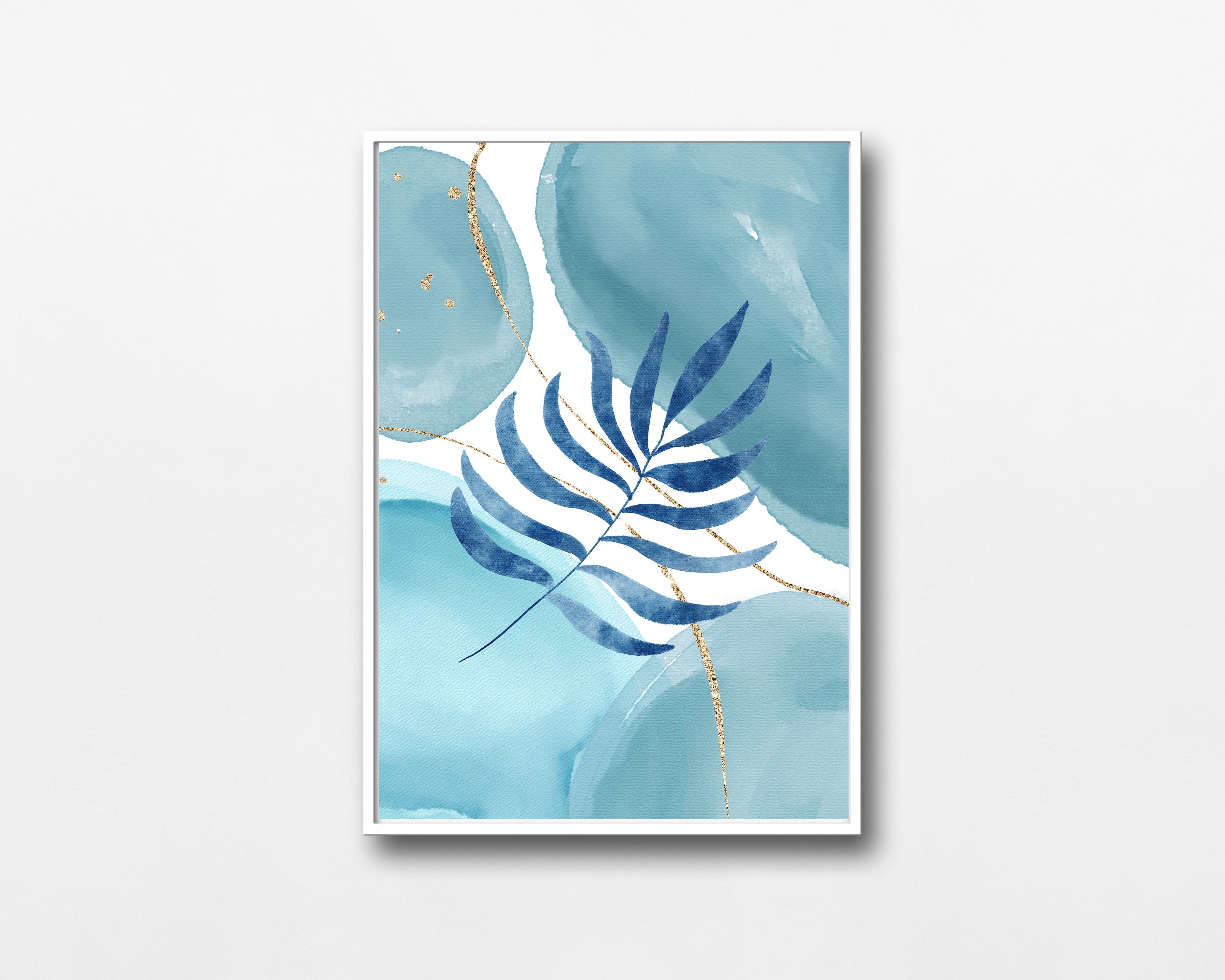 Abstract Art Wall Decor | Teal Blue Navy Hygge