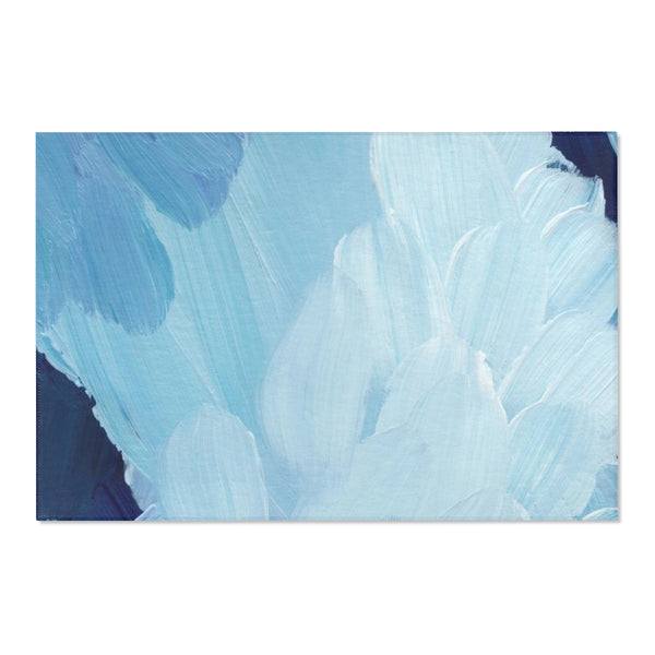 Abstract Area Rug | Blue White Navy Acrylic