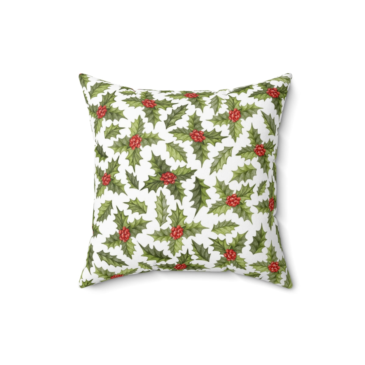 Christmas Square Pillow Cover | White Red Mistletoe