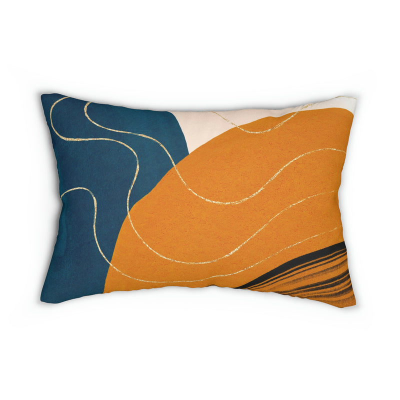 Lumbar Pillow | Abstract Navy Blue Orange