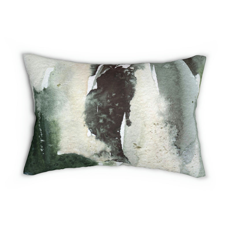 Abstract Lumbar Pillow | Earthy Green Ombre