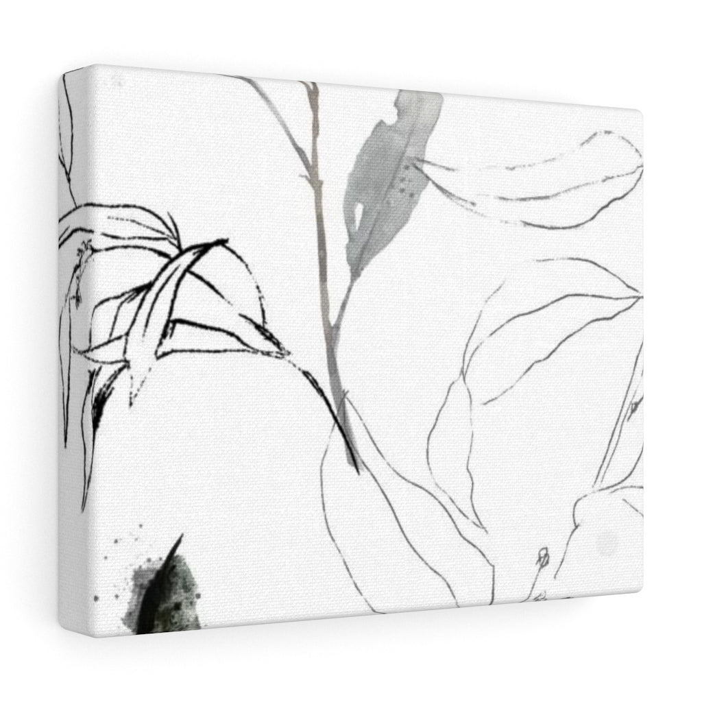 FLORAL WALL CANVAS ART | White Grey Black