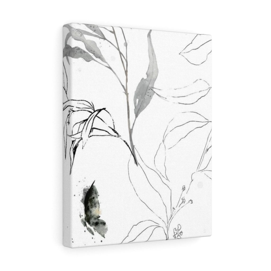 FLORAL WALL CANVAS ART | White Grey Black