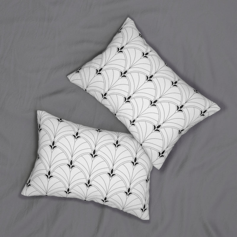 Modern Boho Lumbar Pillow | Art Deco | Black White