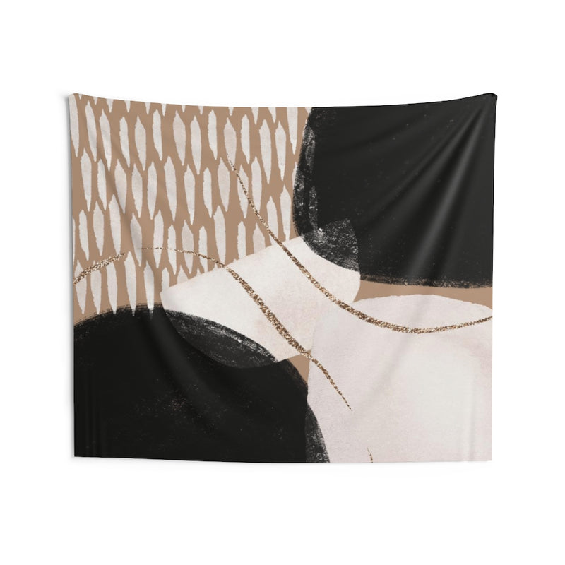 Abstract Tapestry | Beige Brown Black Gold