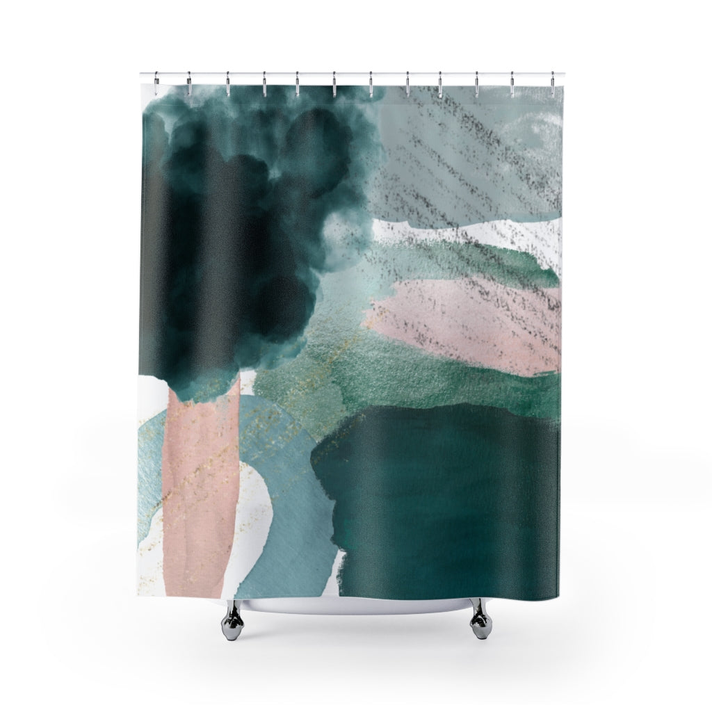 modern boho fabric shower curtain