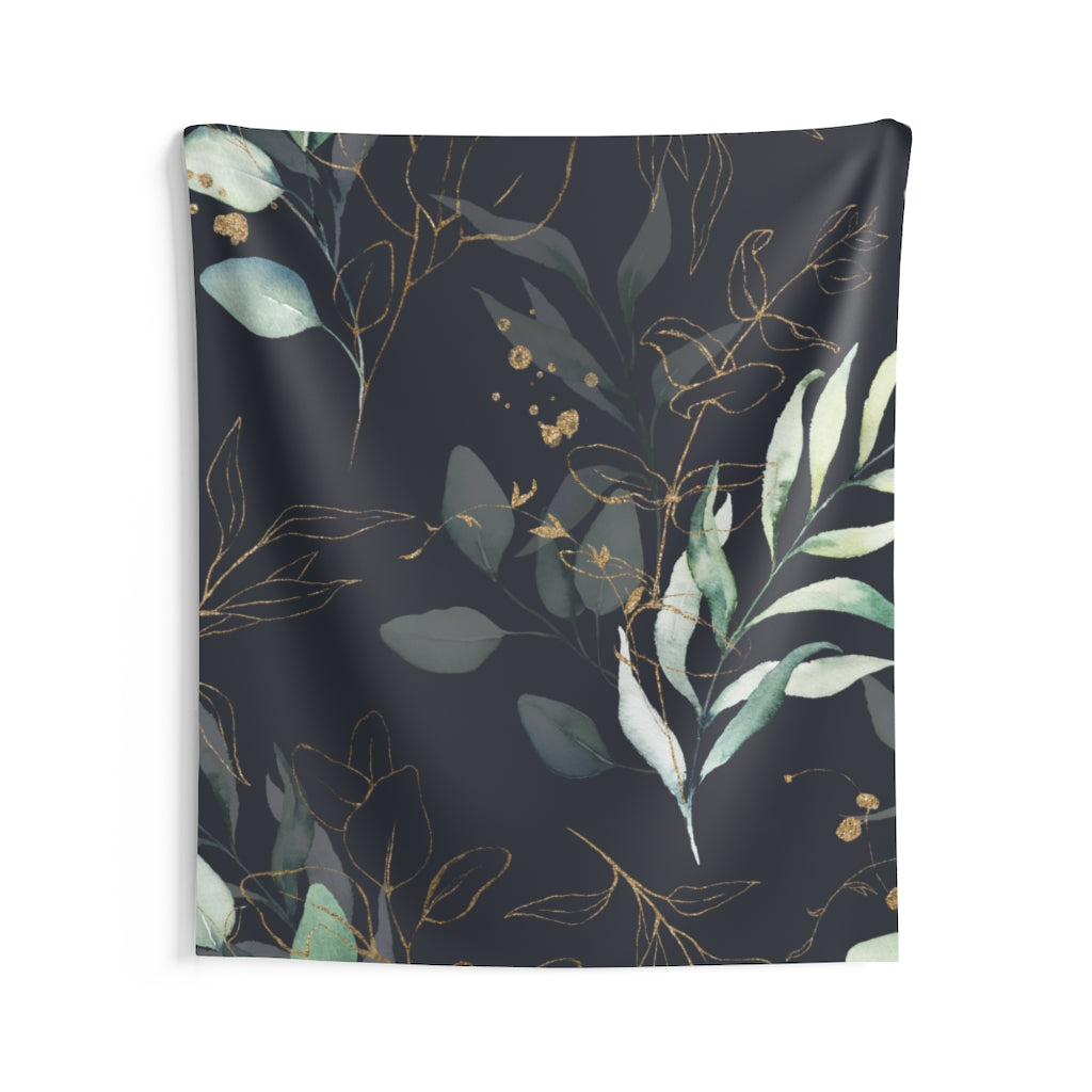 Floral Tapestry, Eucalyptus Black White