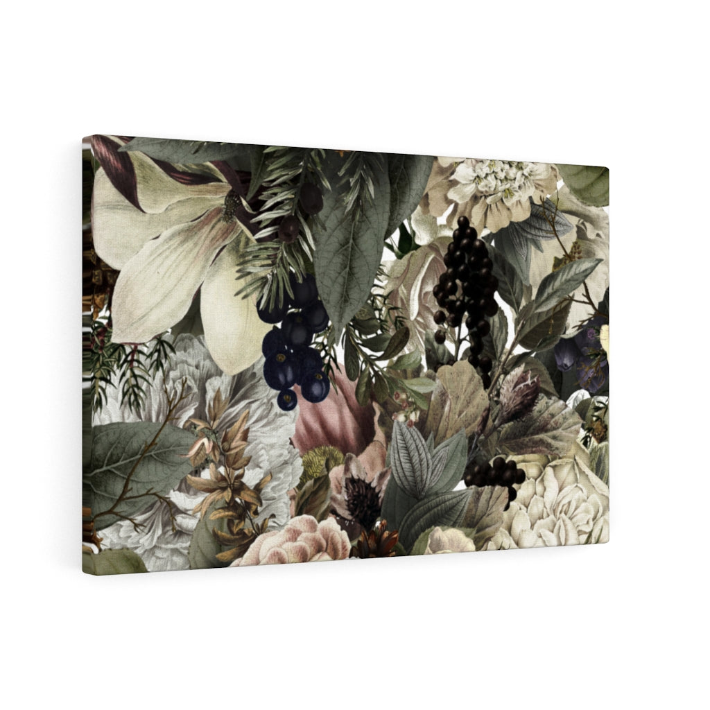 FLORAL CANVAS ART | Black White Green