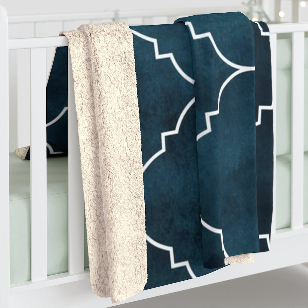 Art Deco Comfy Blanket | Distressed Blue