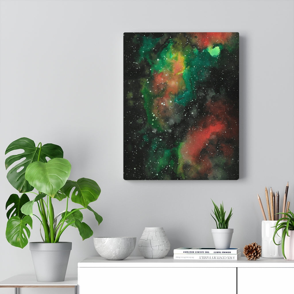 ABSTRACT WALL CANVAS ART | Black Green Yellow Red