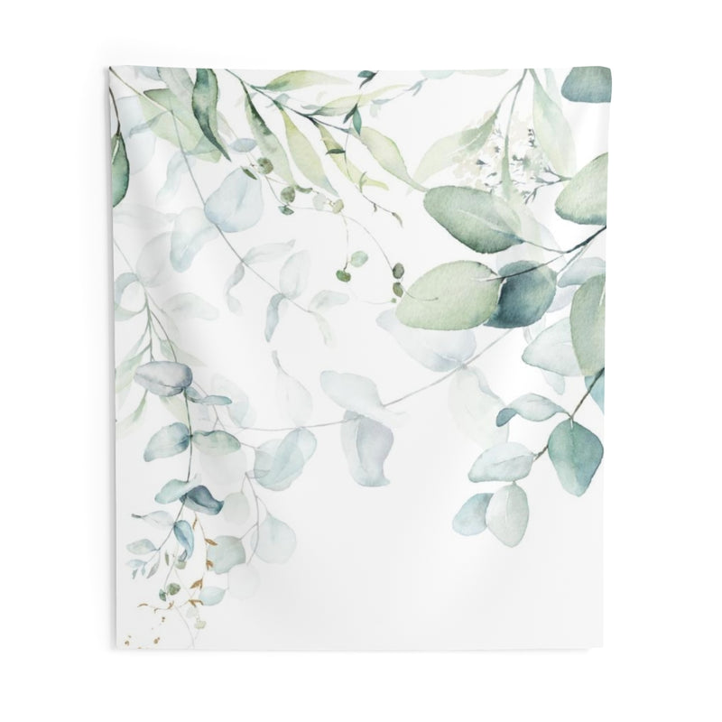 Floral Tapestry | White Green Eucalyptus Leaves