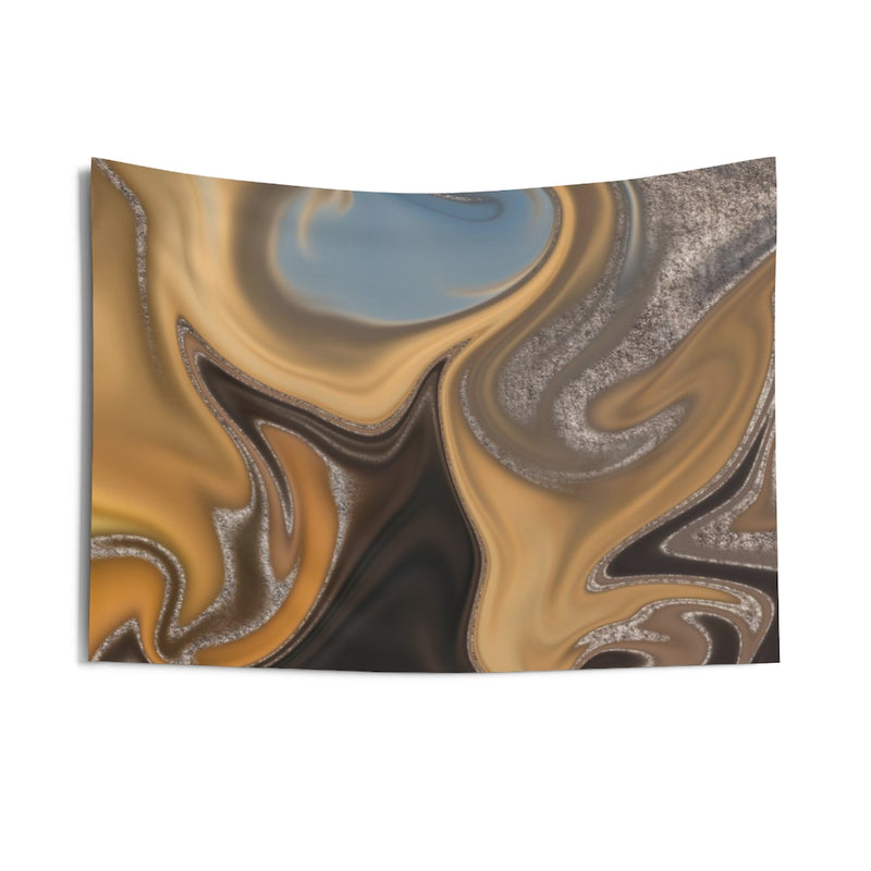 Abstract Tapestry | Yellow Brown Silver