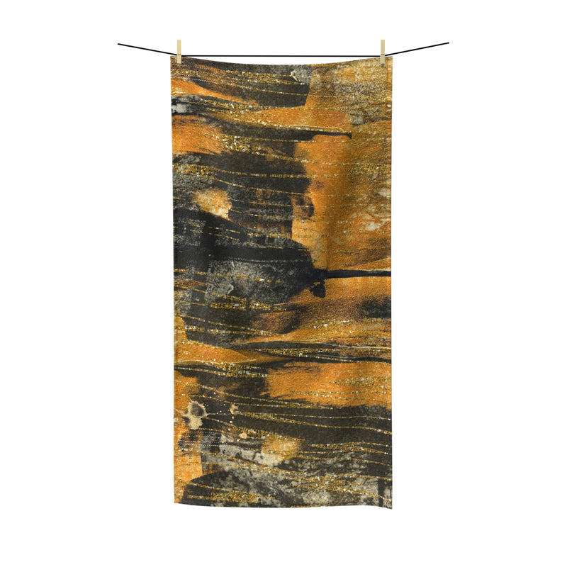 Abstract Bath Towel | Black Orange