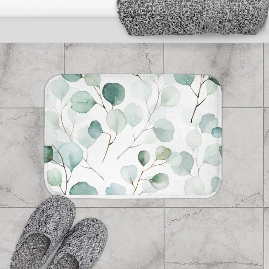 Eucalyptus Bath Mat | Green White