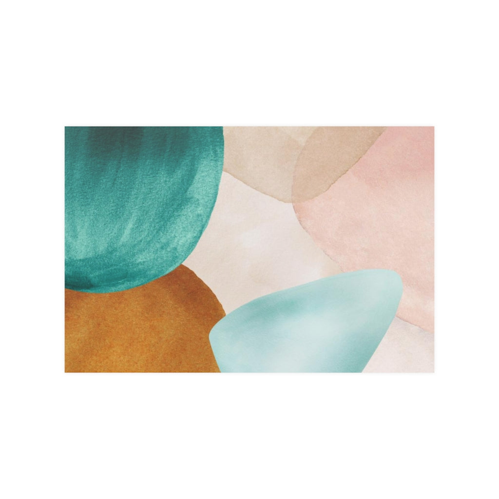 Abstract Boho Art Prints | Blush Pink Teal Green Burnt Orange