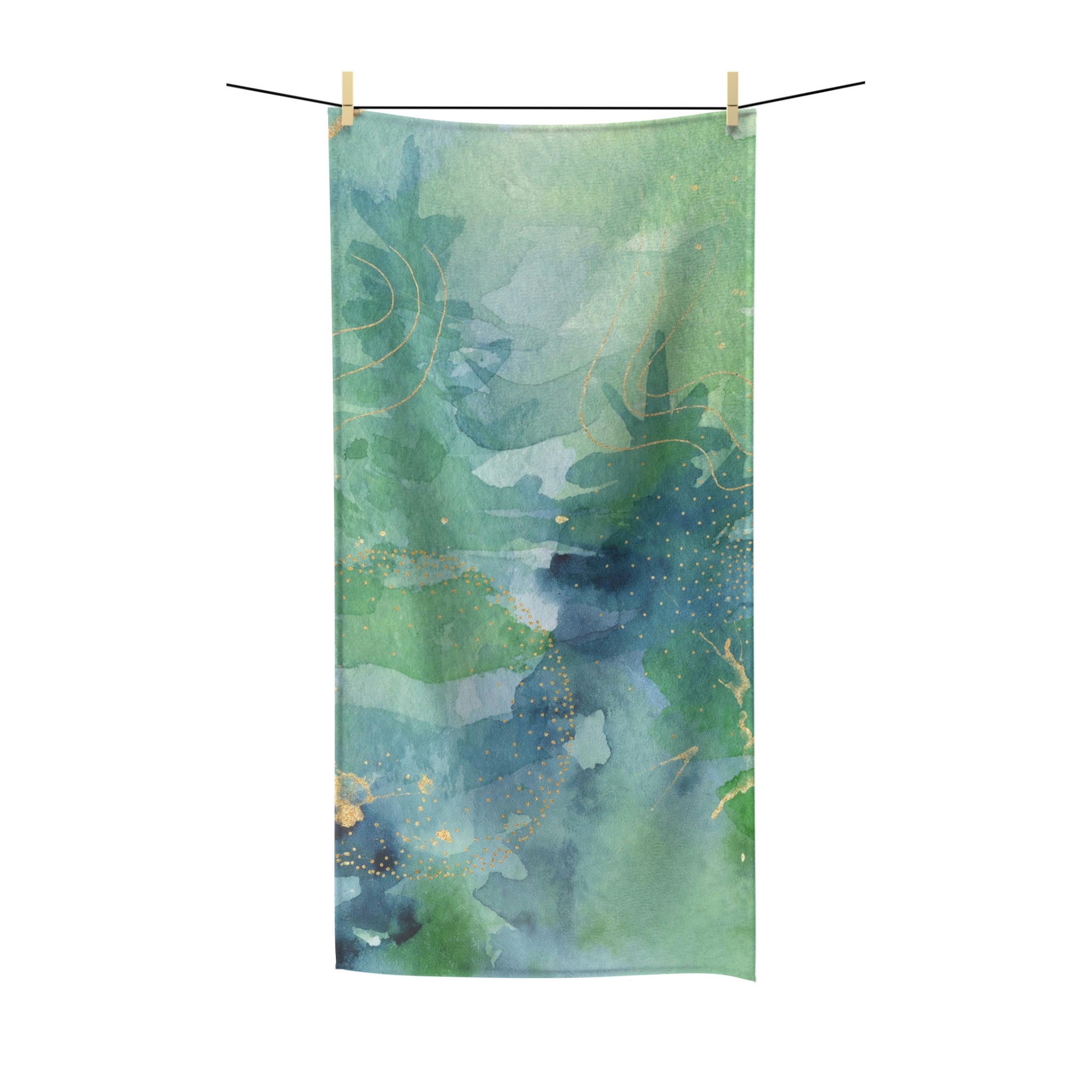 Abstract Bath Towel | Sage Teal Green