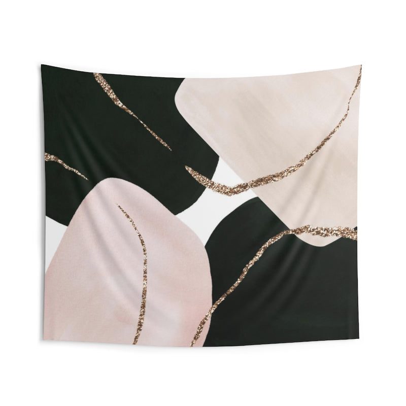 Abstract Tapestry | Beige Black Blush Pink Gold