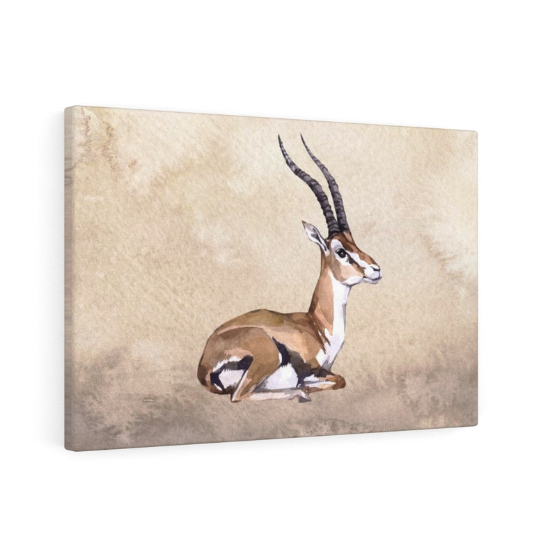 WHIMSICAL WALL CANVAS ART | Beige Watercolor Gazelle