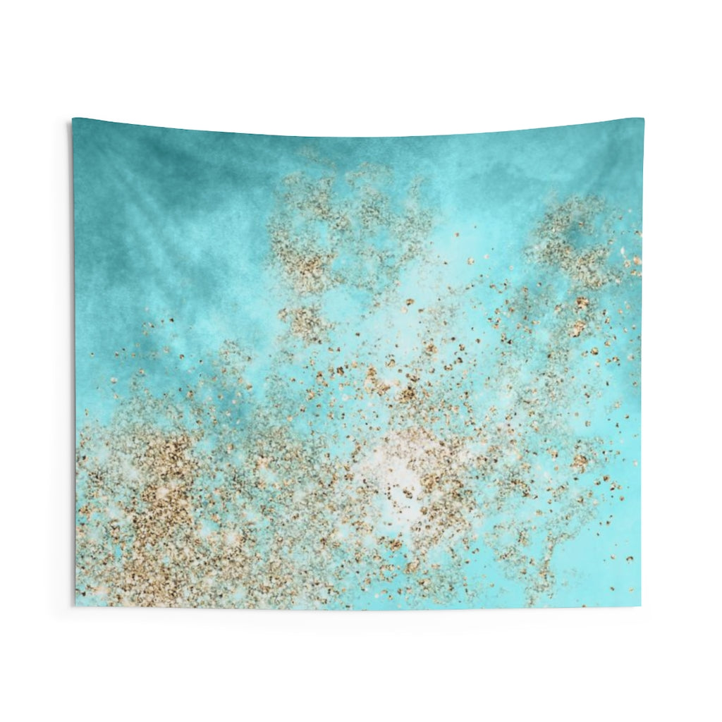 Abstract Tapestry | Aqua Teal gold